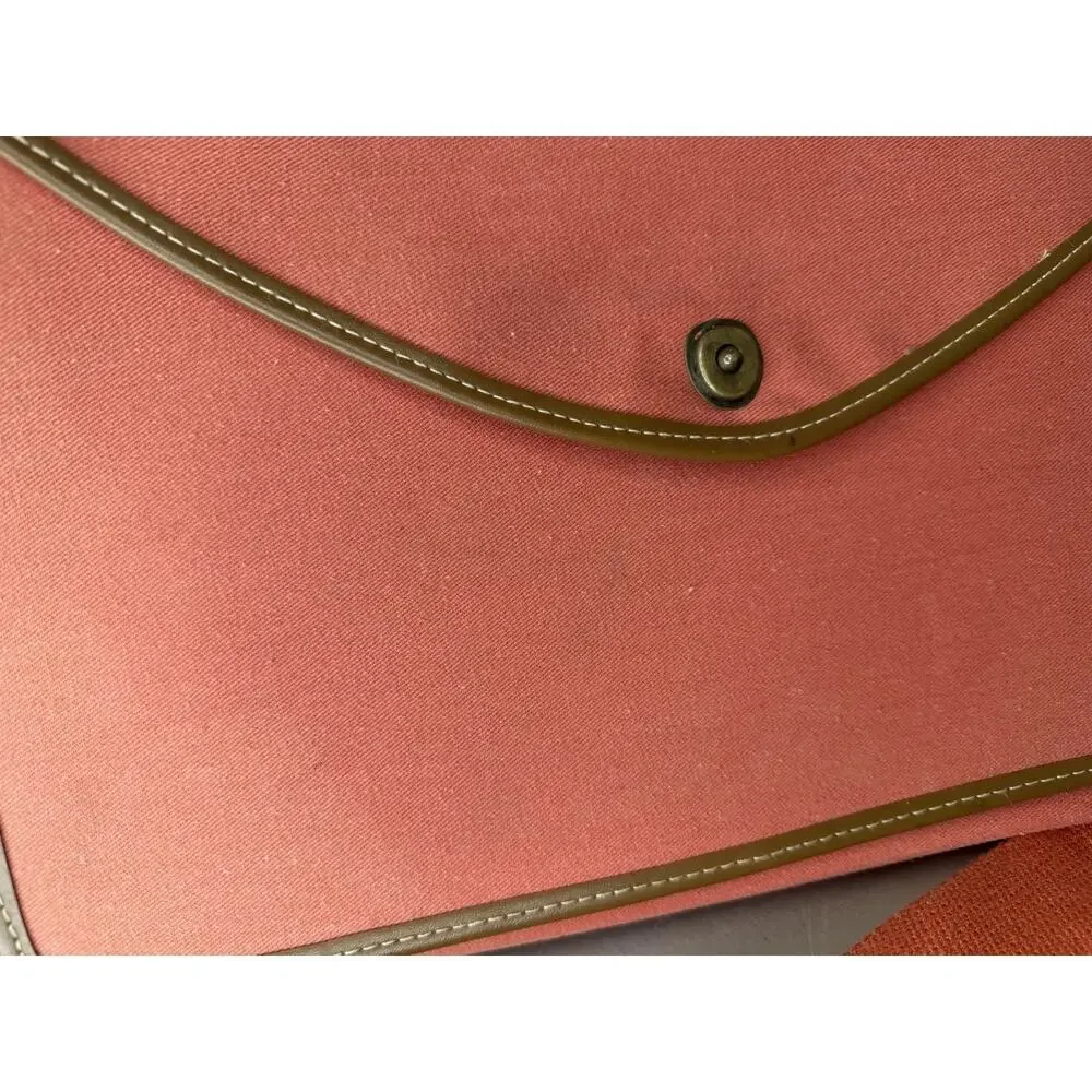VTG NAF NAF Messenger Bag Top Handle Coral Orange Shoulder Strap Snap Closure